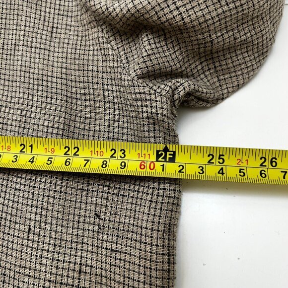 Banana Republic 100% Linen Button Down Shirt Windowbox Check Slim Fit Size Large - Picture 8 of 9